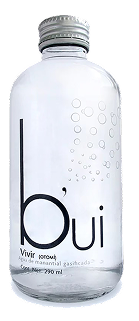 Botella b'ui agua gasificada