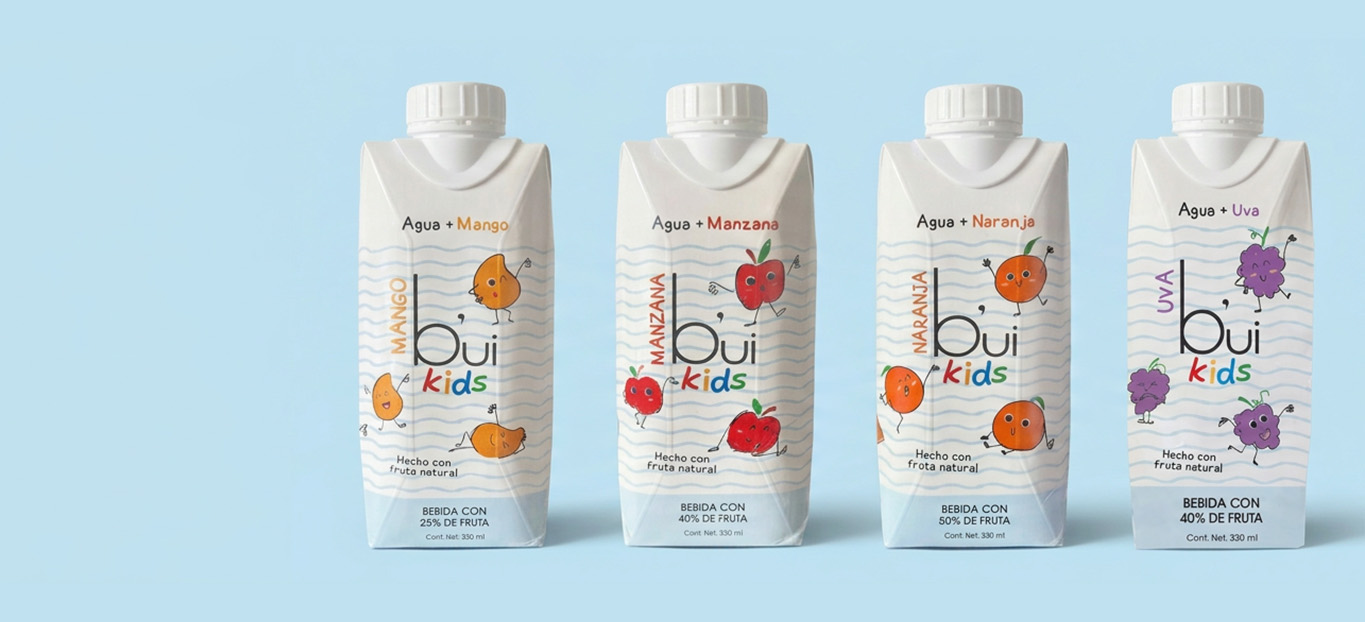b'ui Kids: agua con fruta natural en tres sabores