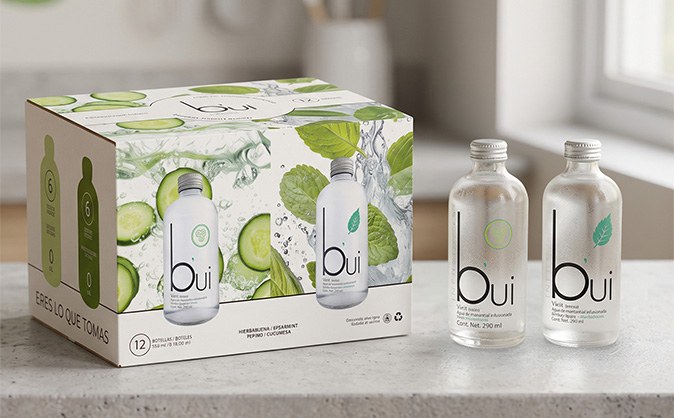 Pack de 12 b'ui Infusiones Mix con botellas de pepino y hierbabuena